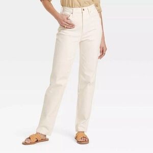 Universal Thread Womens‎ NWT Jeans 16S Short High Rise 90's Slim Beige Off White